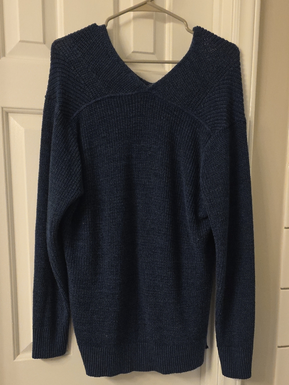 Eddie Bauer Deep Navy V-Neck Knit Sweater